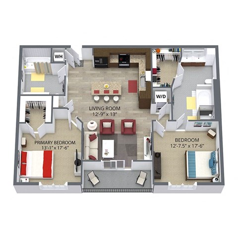 C2 Floor Plan at Aster Apartments, Beachwood